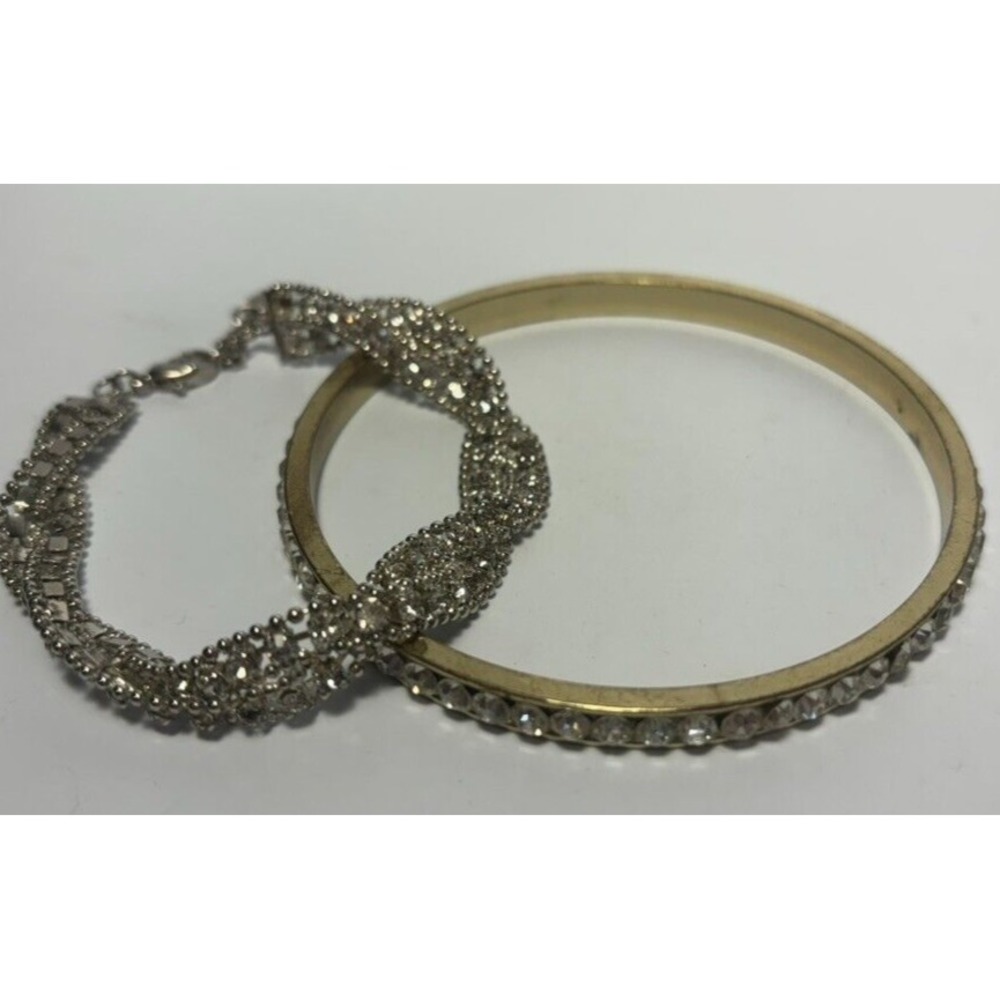 Bracelet Lot Statements Rhinestone and Metal Sparkly Glam